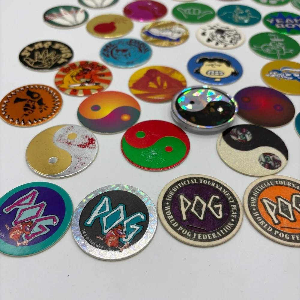World POG Federation POG Lot Vintage 90s Surf Mixed Yin Yang Slammer Holographic